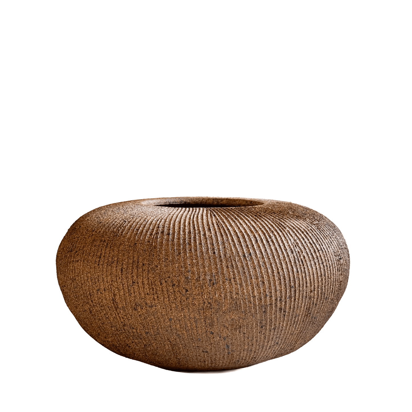 Sandstone Ribbed Vase 101 - SOMBRA