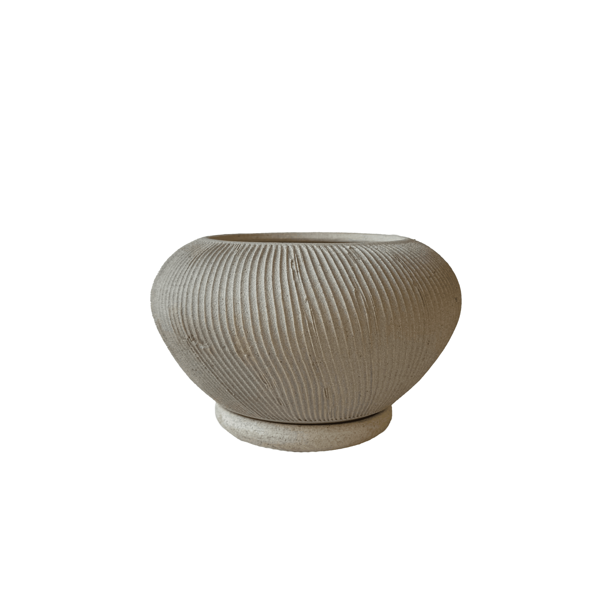 Quartzite Ribbed Planter Set 038 - SOMBRA