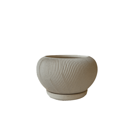 Quartzite Ribbed Planter Set 039