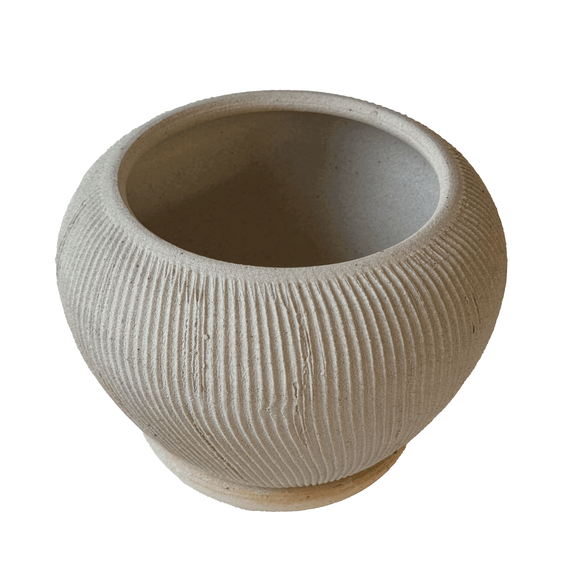 Quartzite Ribbed Planter Set 043 - SOMBRA