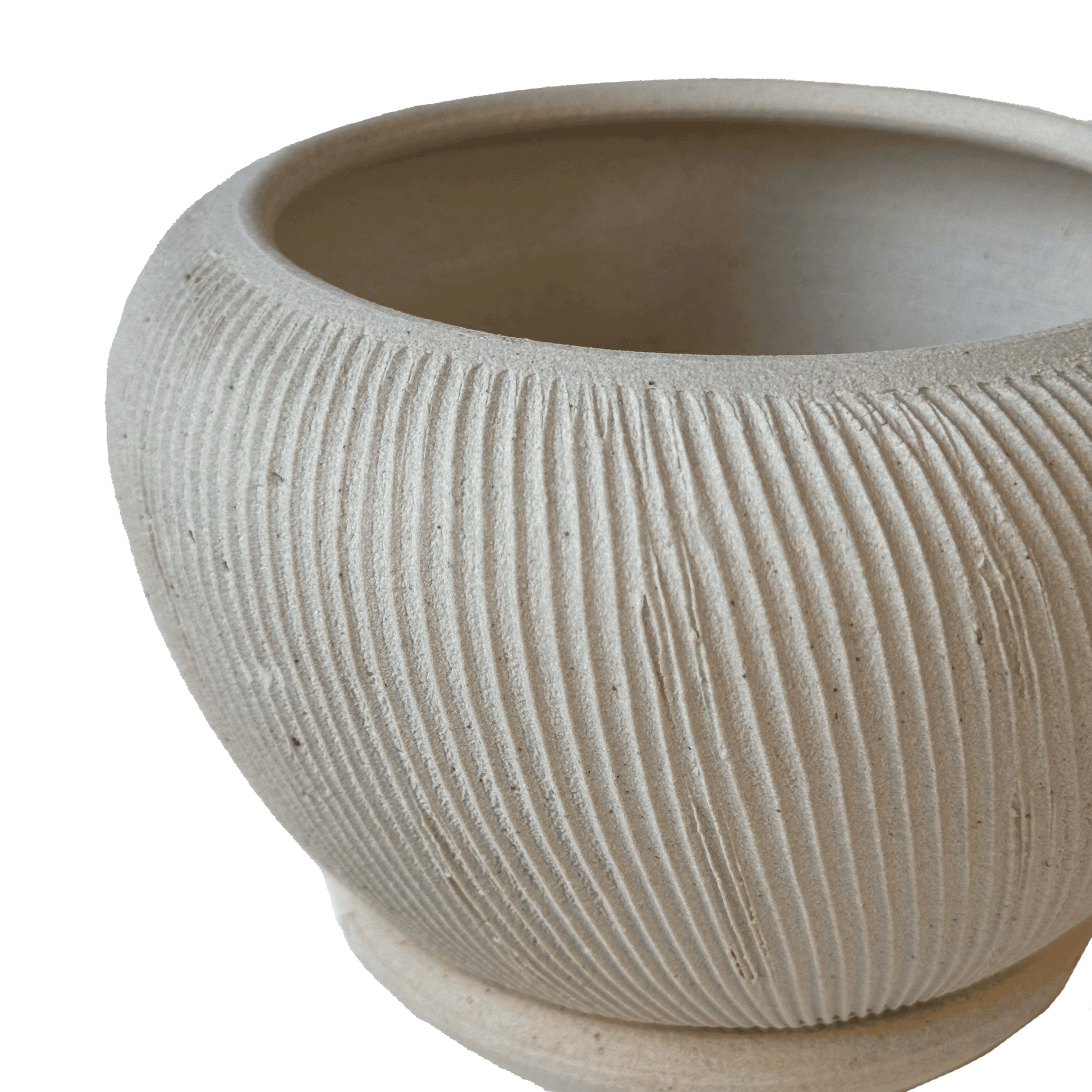 Quartzite Ribbed Planter Set 043 - SOMBRA