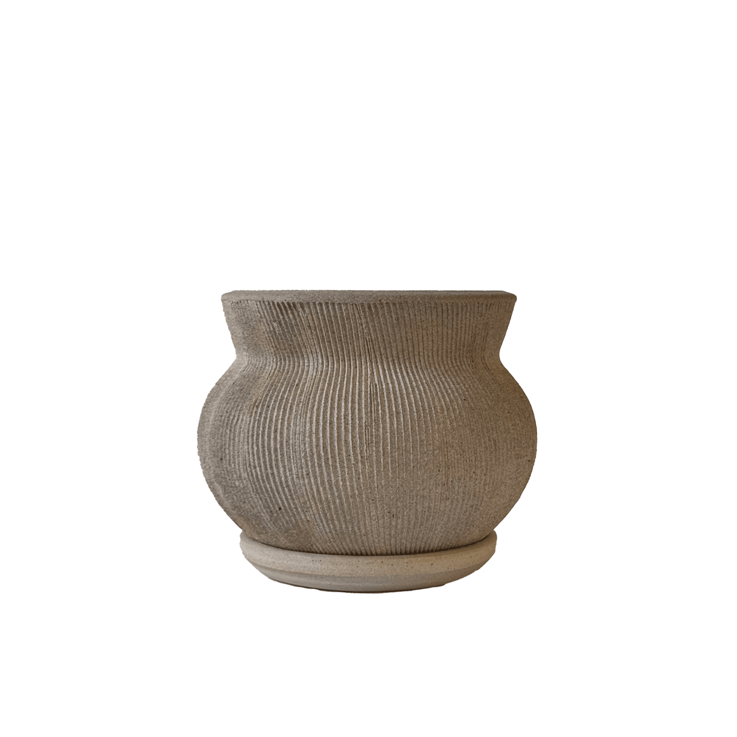 Quartzite Ribbed Planter Set 045 - SOMBRA