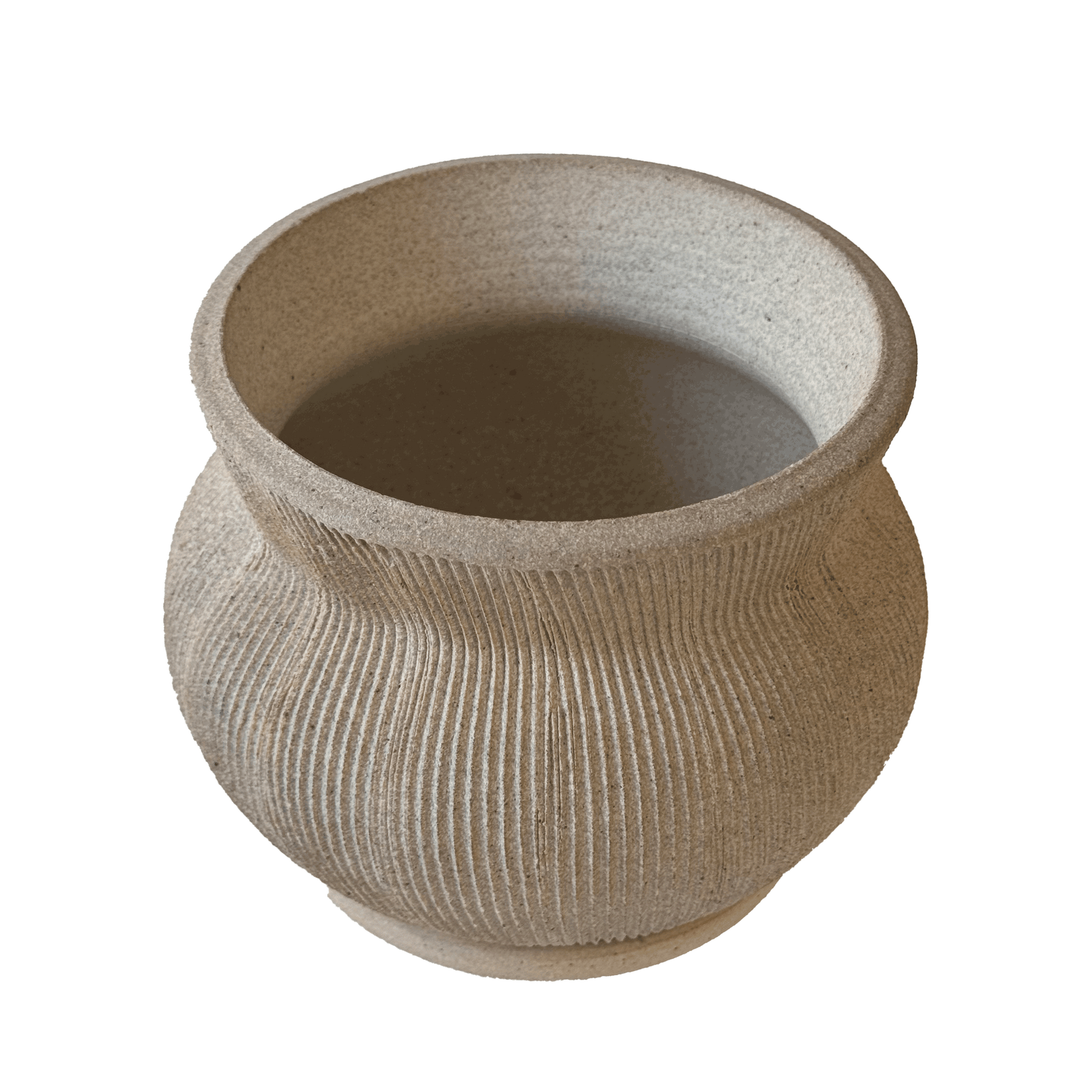 Quartzite Ribbed Planter Set 045 - SOMBRA