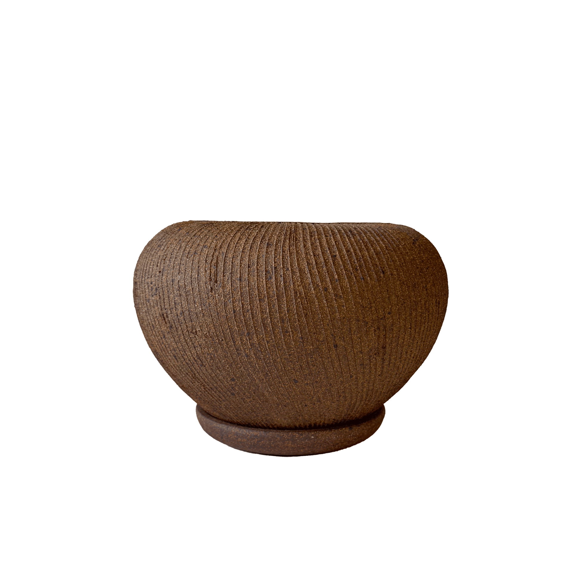 Sandstone Ribbed Planter Set 077 - SOMBRA