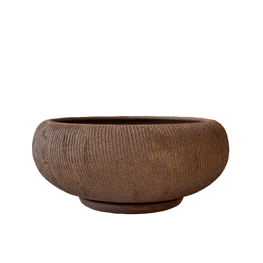 Sandstone Ribbed Planter Set 081