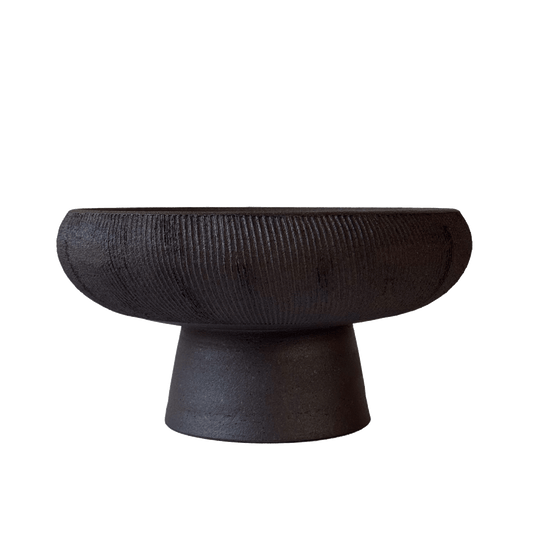 dark brown pedestal bowl profile view