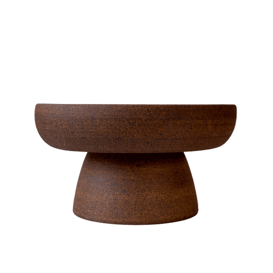 10" Sandstone Pedestal Bowl 004 - SOMBRA