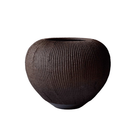 Jasper Ribbed Vase 032 - SOMBRA