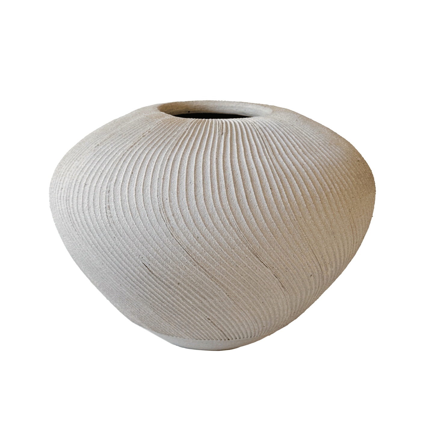 Quartzite Ribbed Vase 020 - SOMBRA